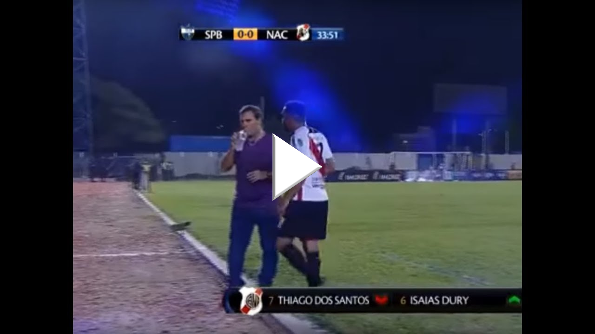 Mais um episódio insólito do Futebol Sul-Americano.
