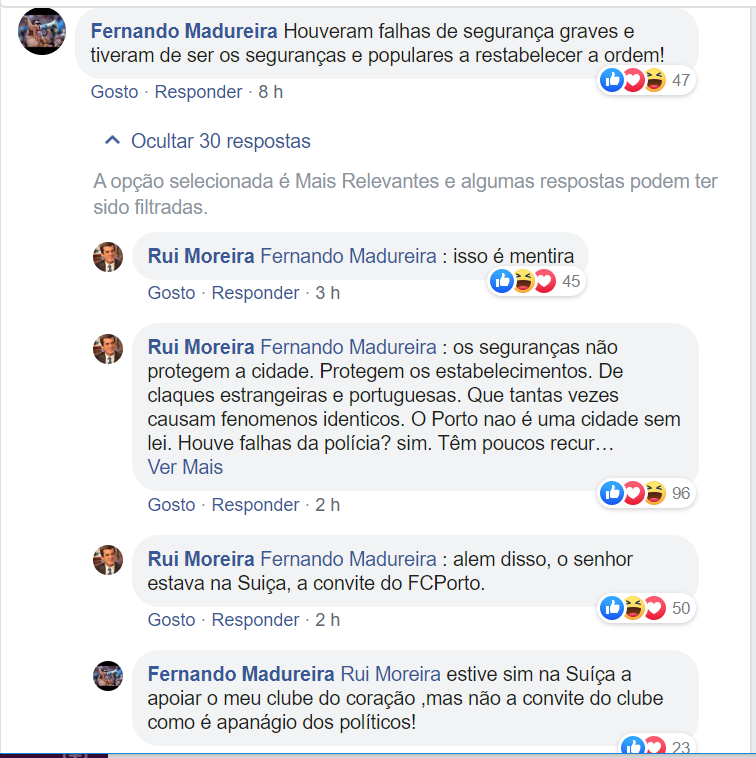 Fernando Madureira e Rui Moreira trocam acusações no Facebook