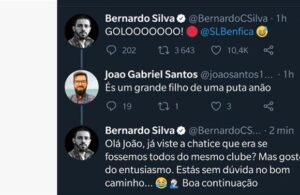 Bernardo Silva festeja golo do Benfica e é insultado, mas responde com educação